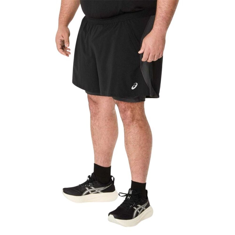 Asics Mens Road 2 in 1 Running Shorts / Black